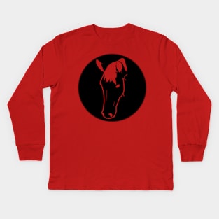 Carved horse face Kids Long Sleeve T-Shirt